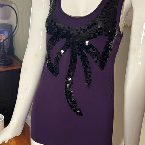 Vintage Mylie Cyrus / Max Azaria sequin bow tank top - Picture 2 of 7